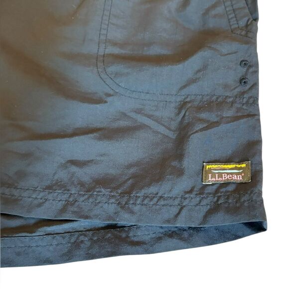 LL Bean Black Active Shorts Swim Shorts Pull On Elastic Waist Womens Size XL - Picture 3 of 7